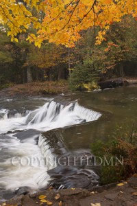 Bond Falls & Orange Leaves, Bruce Crossing, Michigan 12-color